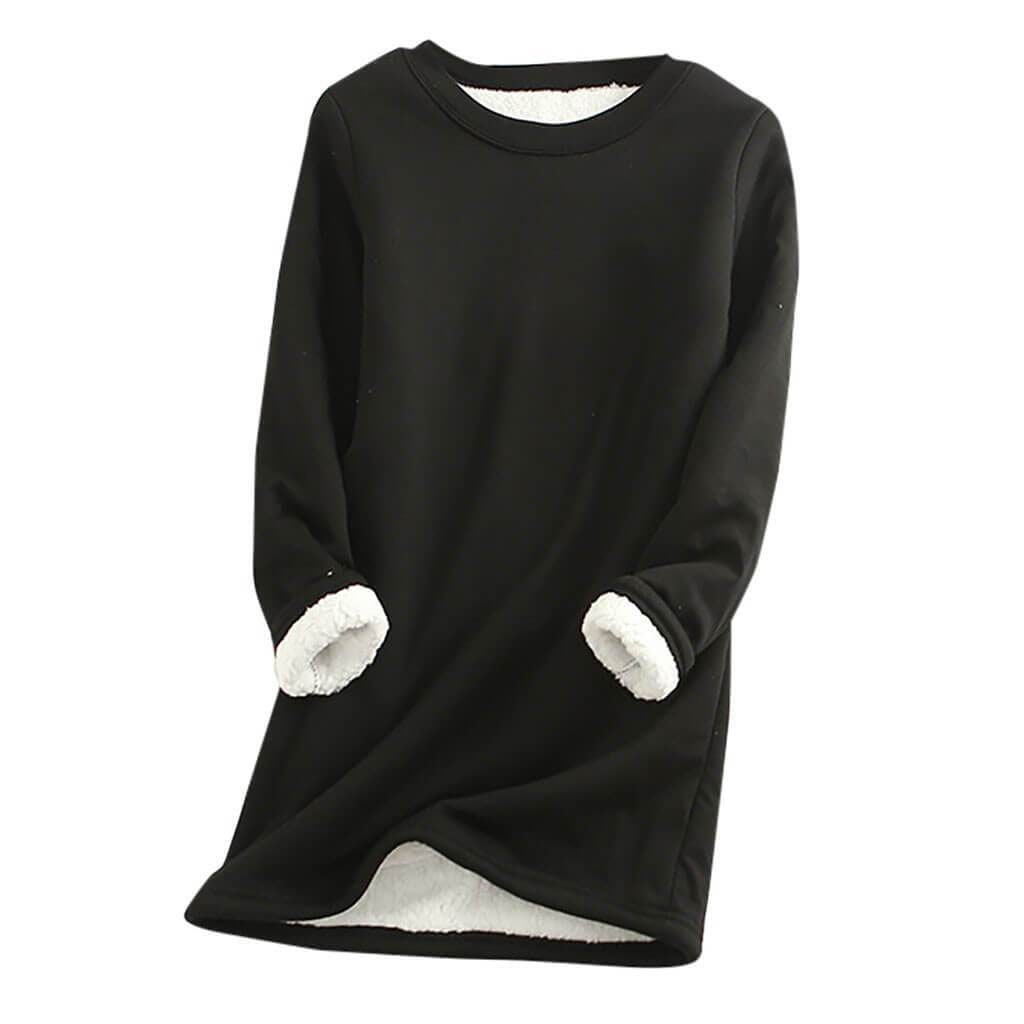 Fleecepullover Damen in Schwarz