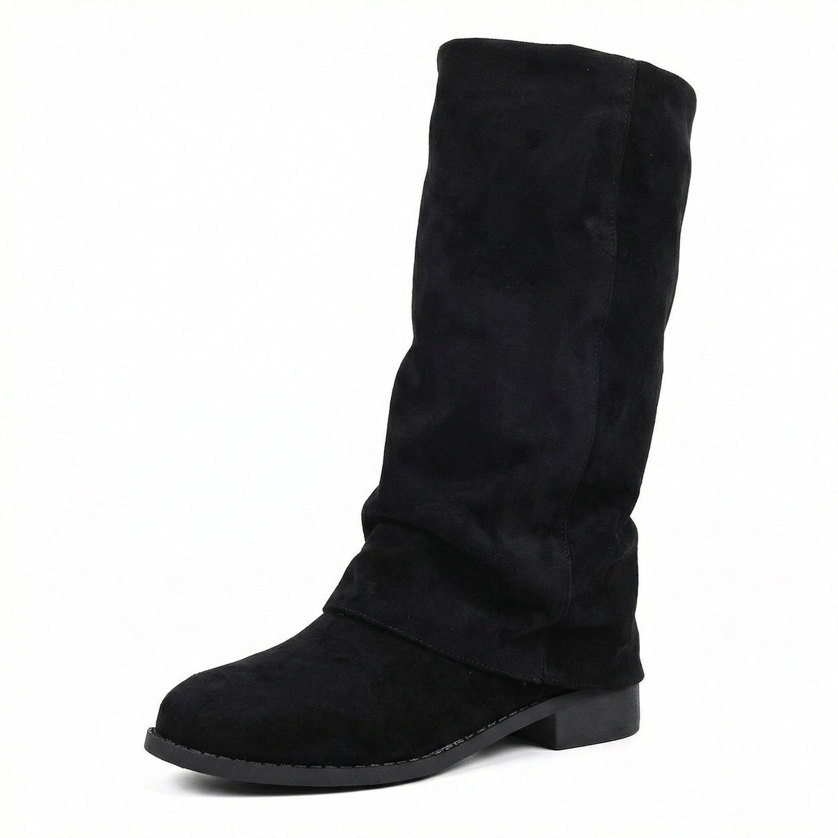 Kniehohe Stiefel aus Veloursleder, weiche Winterstiefel 5