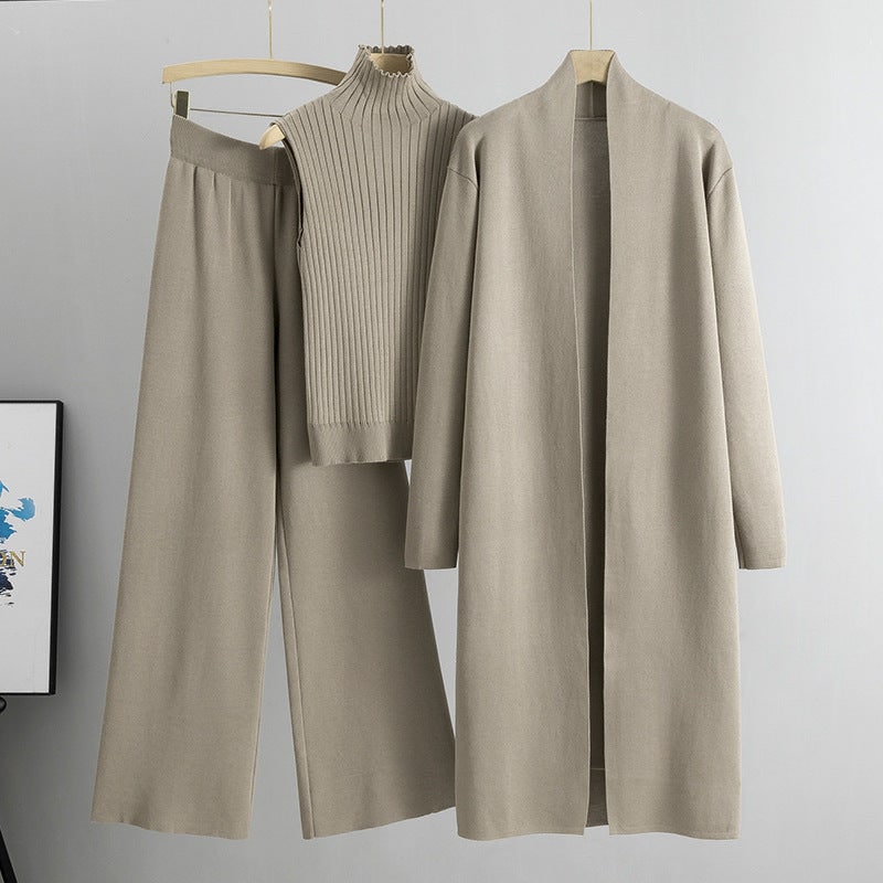 Lounge Set Damen aus Strick in Beige
