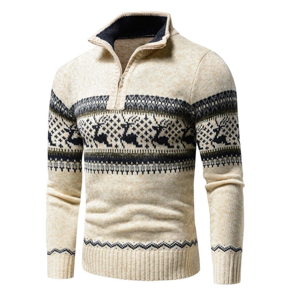 Half Zip Pullover Herren in Beige