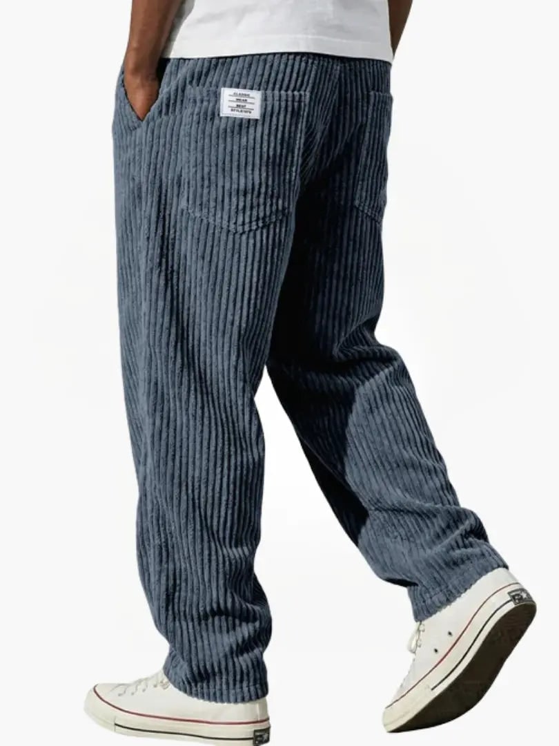 Cordhose Herren Relaxed Fit mit Kordelzug aus breitem Cord 3