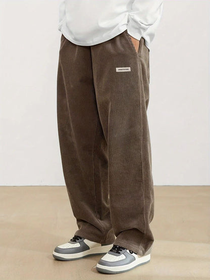 Cordhose Herren weites Bein Relaxed Fit aus Feincord 2