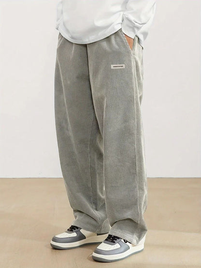 Cordhose Herren weites Bein Relaxed Fit aus Feincord 4