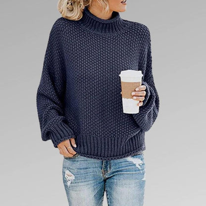 Skandinavischer Strickpullover in Marineblau