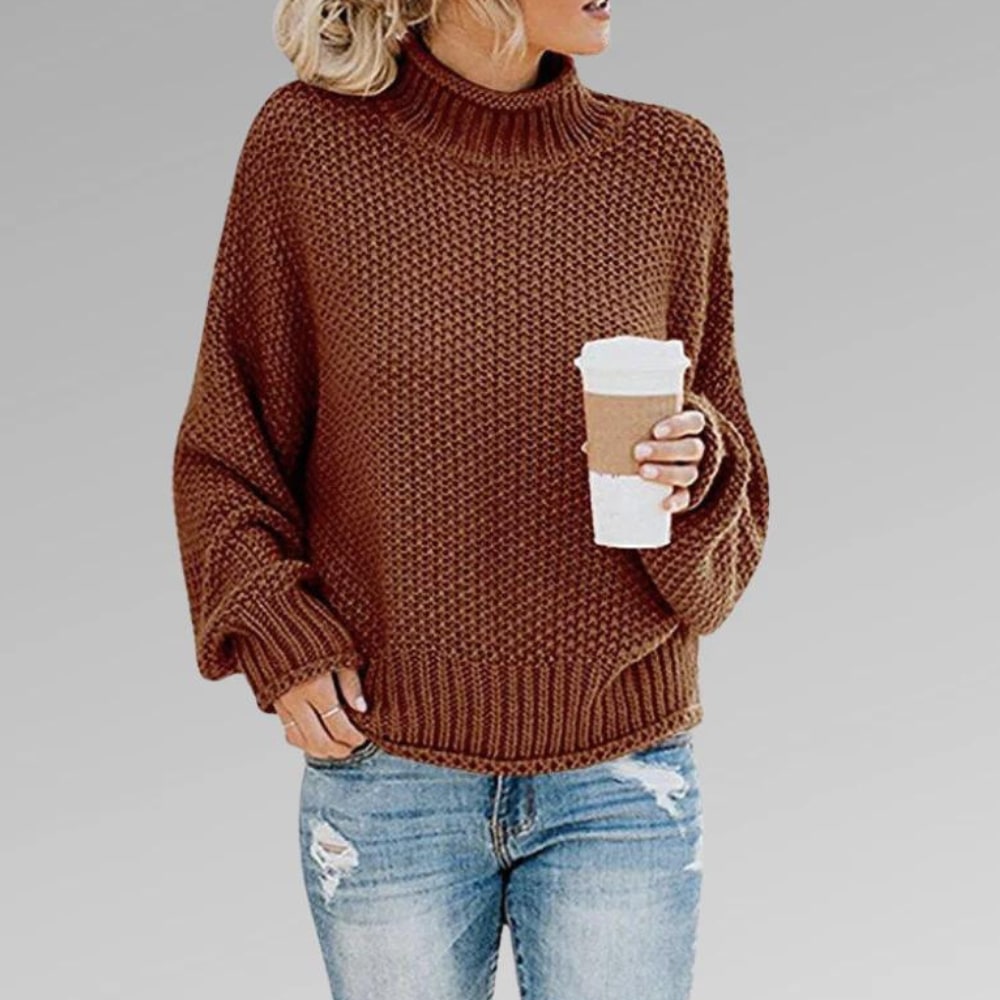 Skandinavischer Strickpullover in Braun