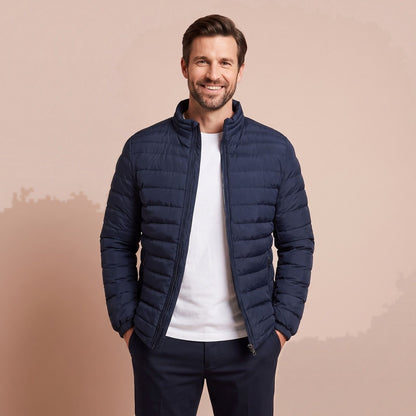 Daunenjacke mit Stehkragen für Herren, leichte Steppjacke 1