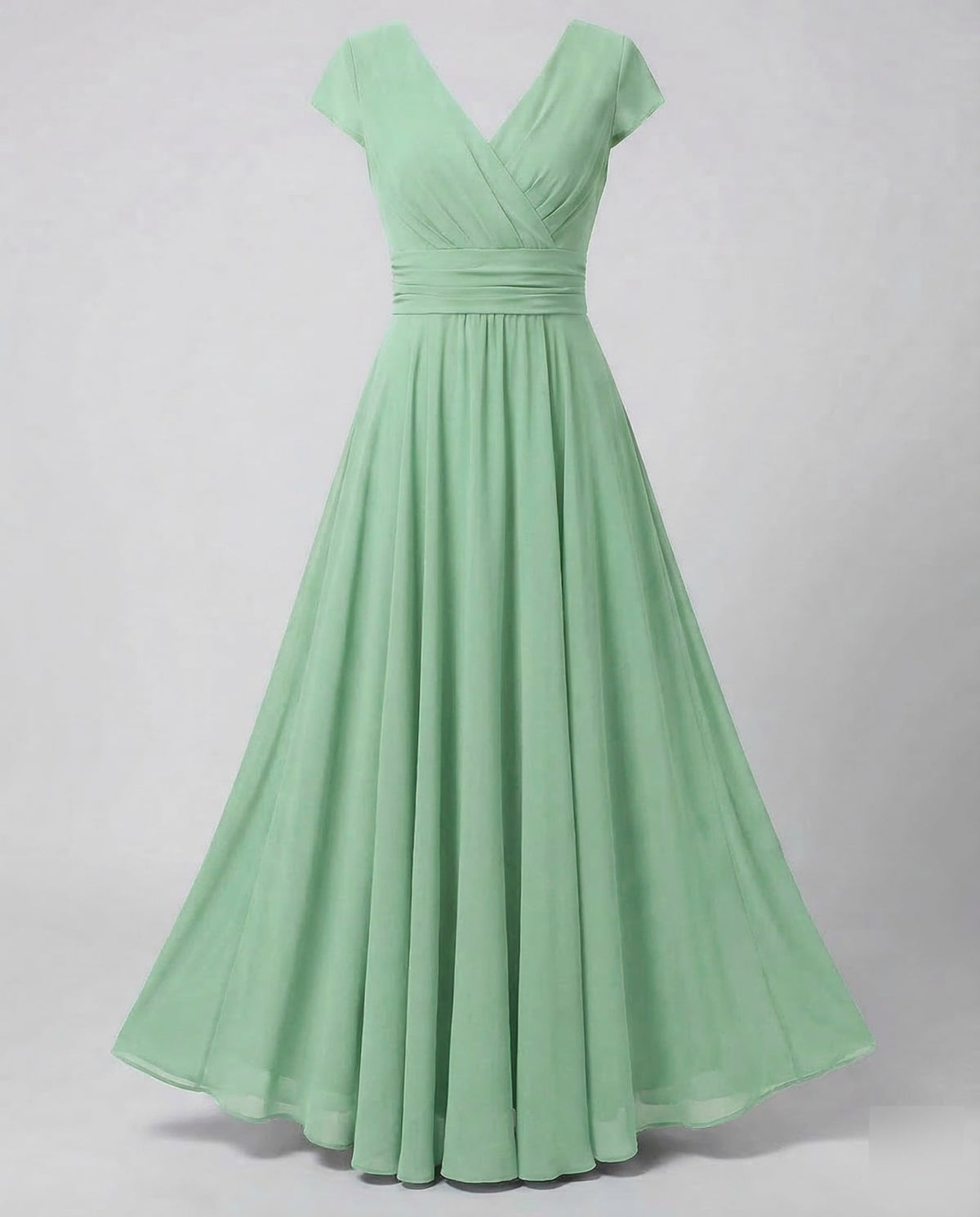 Abend Maxikleid elegant mit V-Ausschnitt und Raffung 2