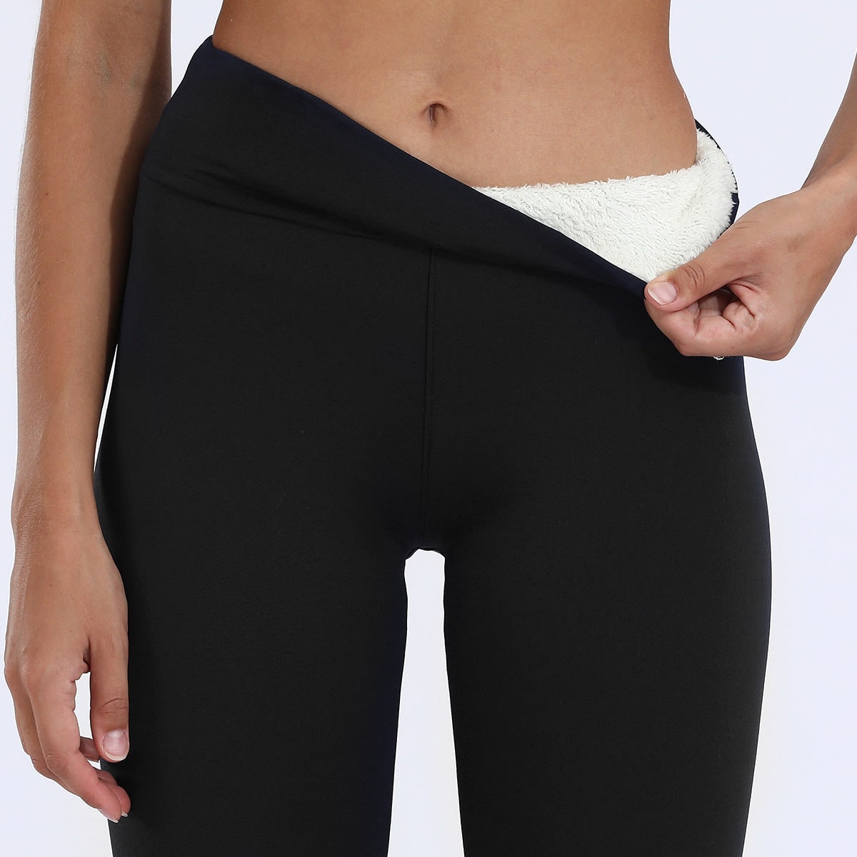 Thermo Leggings Damen Schwarz Detail