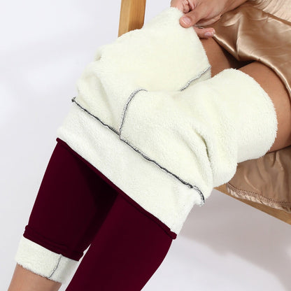 Fleece Leggings Damen in Rot