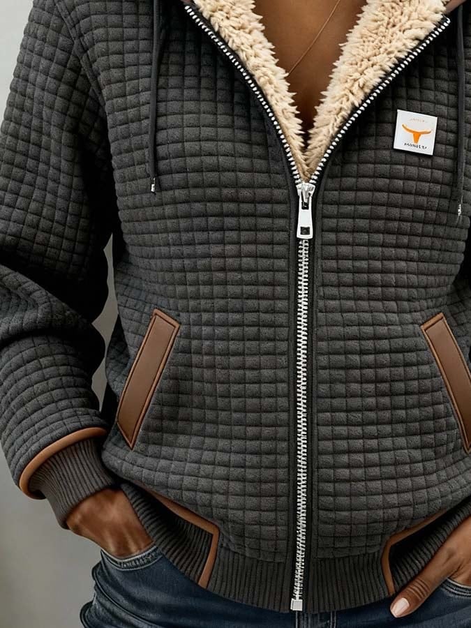 Fleecepullover Damen mit Reißverschluss und Kapuze 3