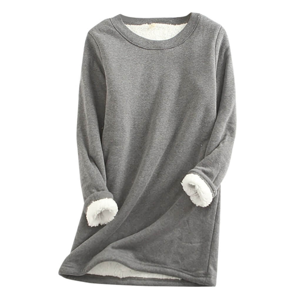 Fleecepullover Damen in Grau