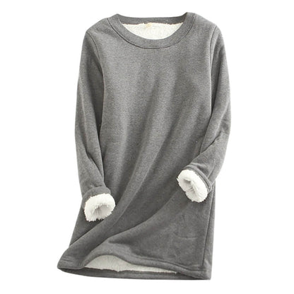 Fleecepullover Damen in Grau
