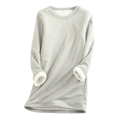 Fleecepullover Damen in Hellgrau