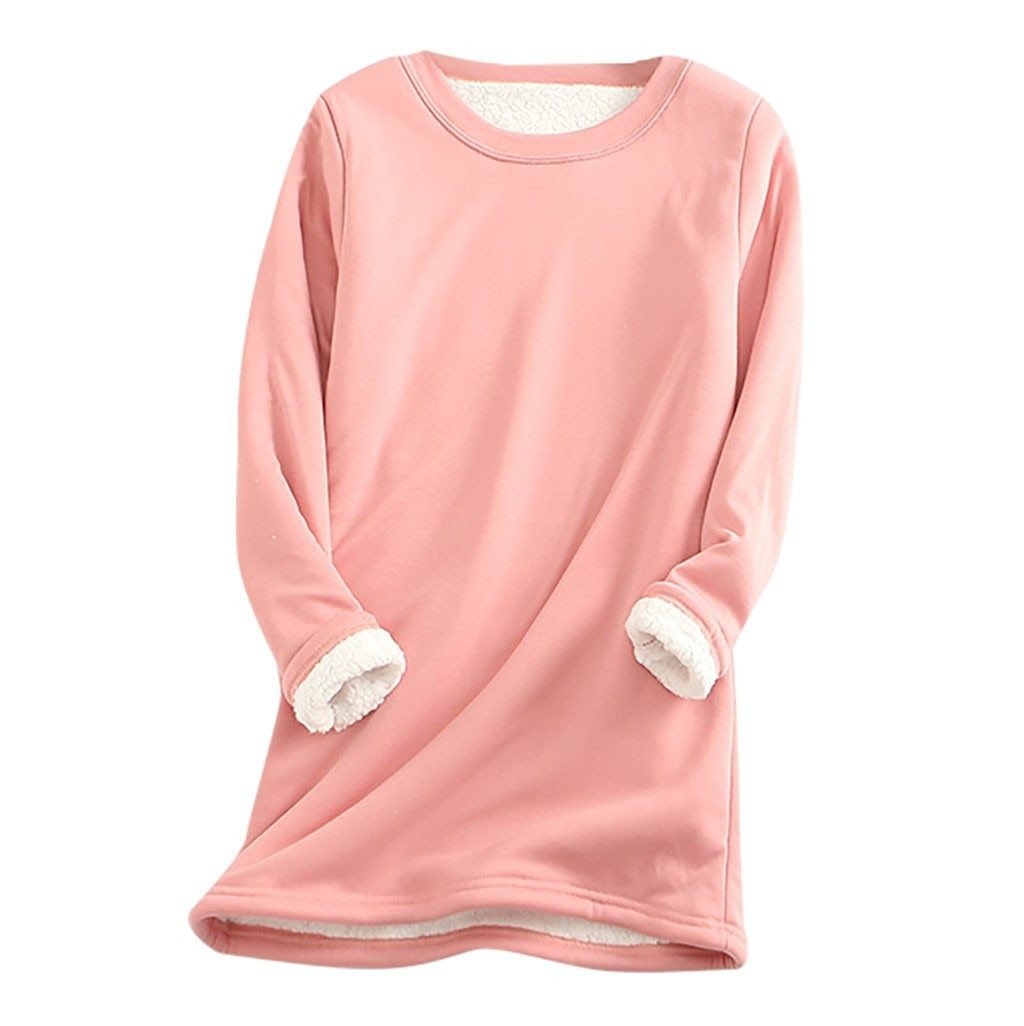 Fleecepullover Damen in Rosa