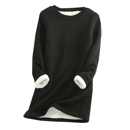 Fleecepullover Damen in Schwarz
