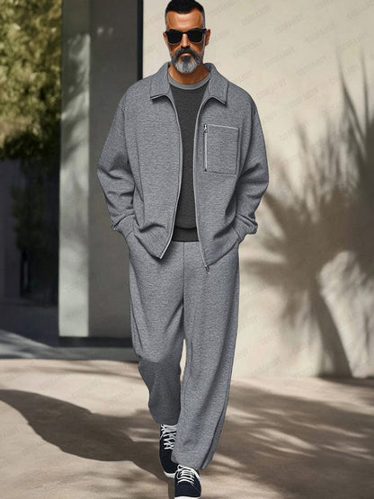 Herren Set mit Jacke und Hose in Grau