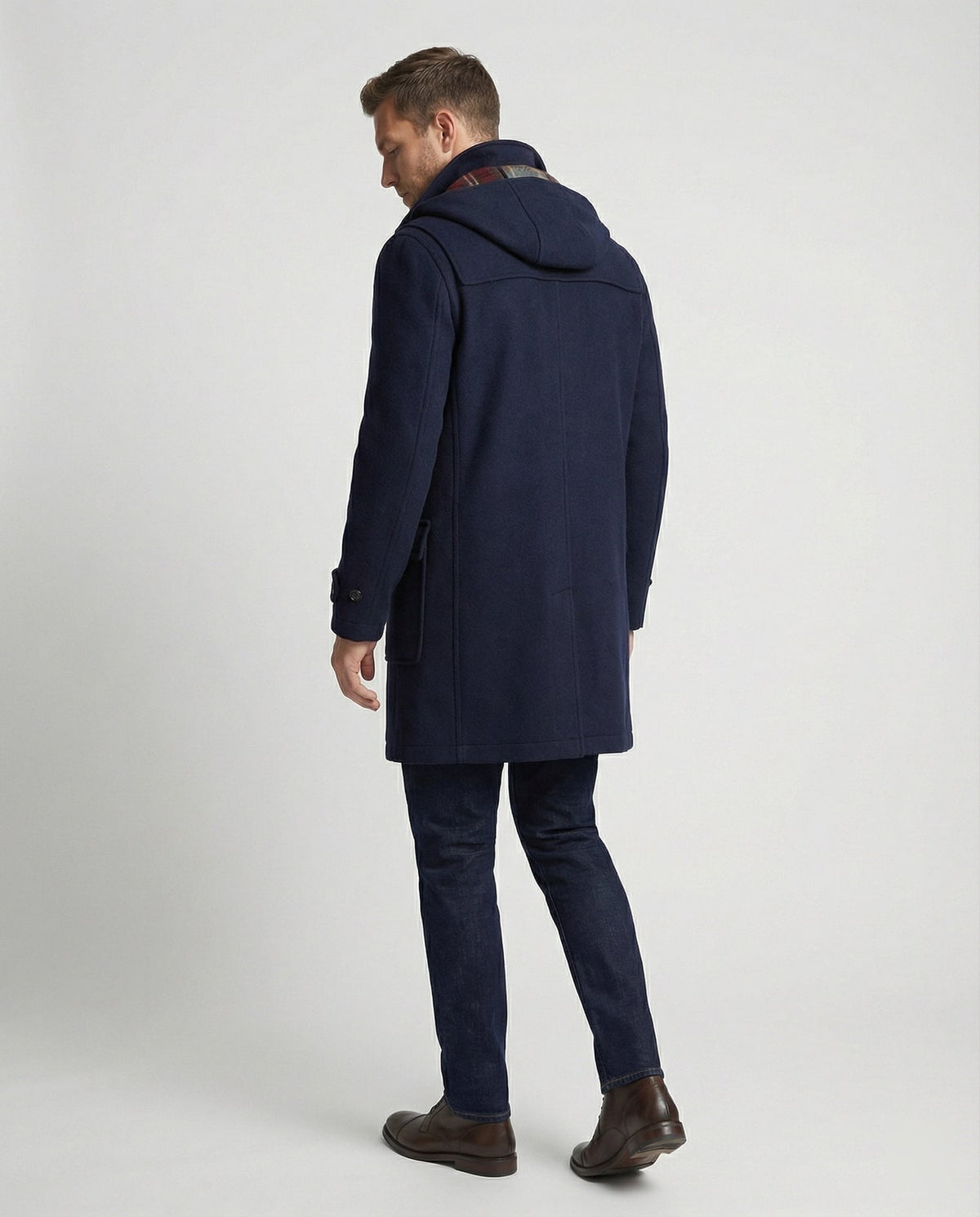 Dufflecoat Herren aus Wolle mit Kapuze und Holzknebeln 4