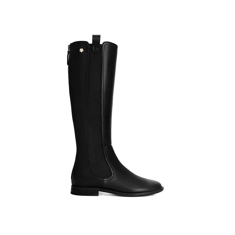 Kniehohe Stiefel aus Glattleder, Winterstiefel im Reitstil 3
