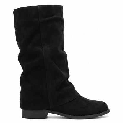 Kniehohe Stiefel aus Veloursleder, weiche Winterstiefel 4