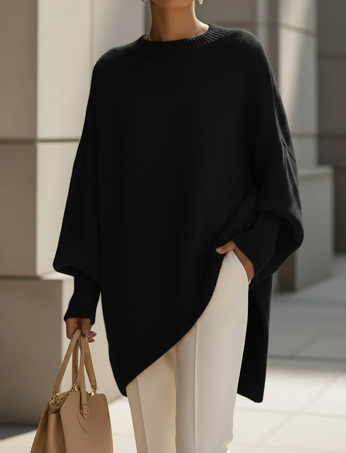Oversize Pullover in Schwarz