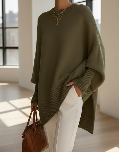 Oversize Pullover in Olivgrün