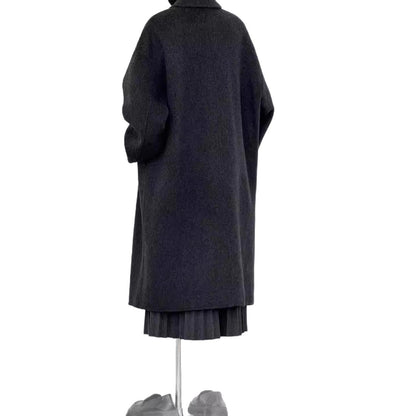 Oversize Wollmantel Damen lang mit weitem Revers 6