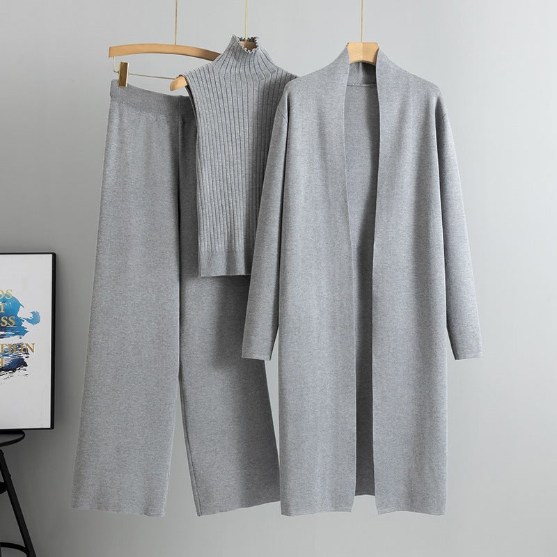 Lounge Set Damen aus Strick in Grau
