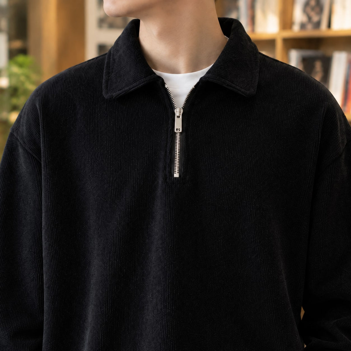 Quarter Zip Sweater für Herren mit Polokragen, Ansicht 2