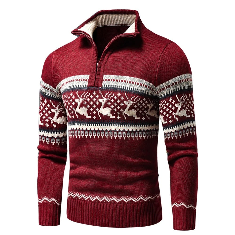 Half Zip Pullover Herren in Rot