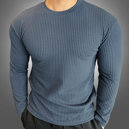 Rippstrick Pullover Herren in Blau
