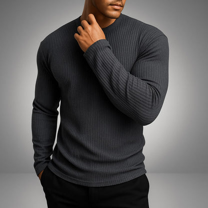 Rippstrick Pullover Herren in Grau