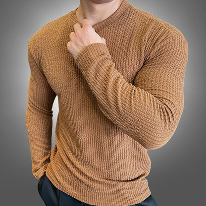 Rippstrick Pullover Herren in Camel