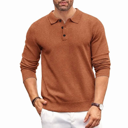 Strickpullover Herren mit Hemdkragen in Braun