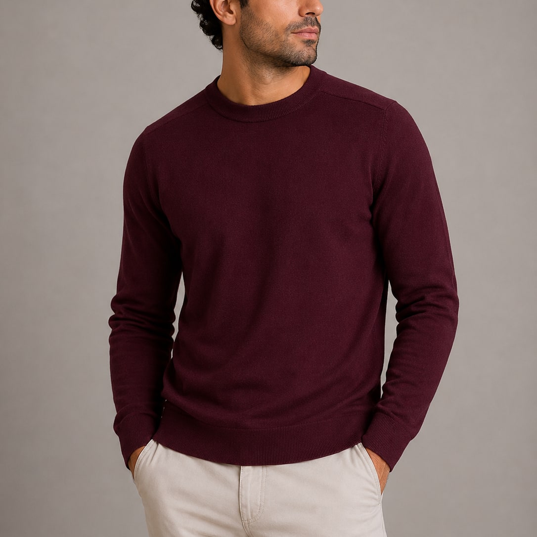 Feinstrickpullover Herren in Bordeaux