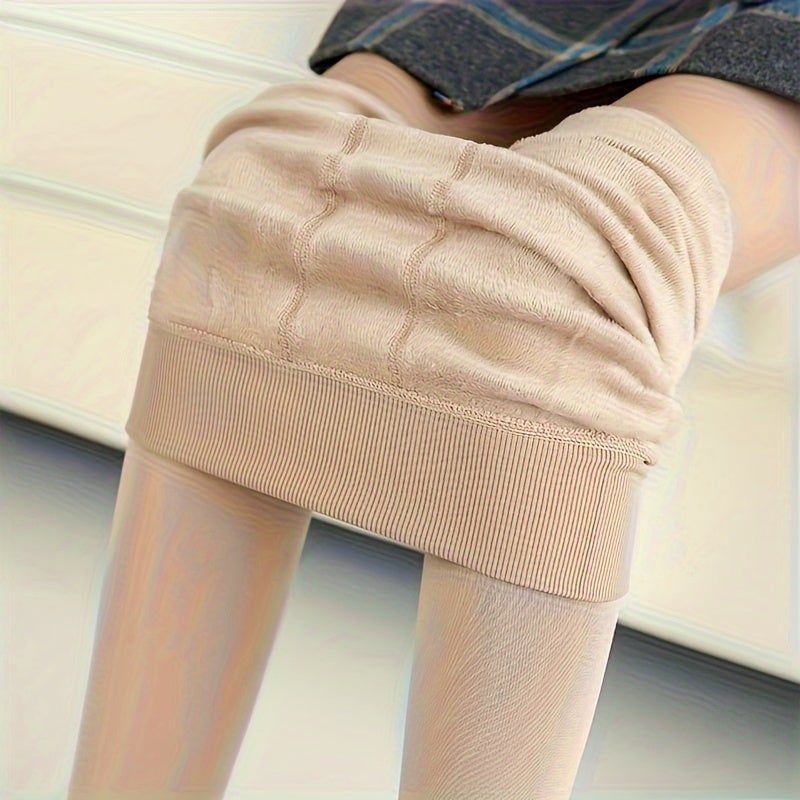 Thermoleggings Damen aus Fleece, blickdichte Winterleggings 6