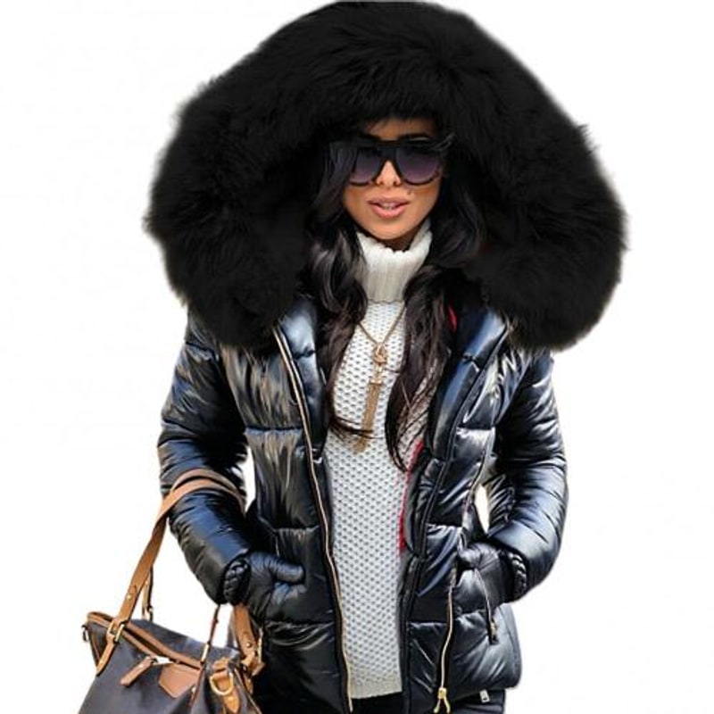 Steppjacke Damen Schwarz Seitenansicht