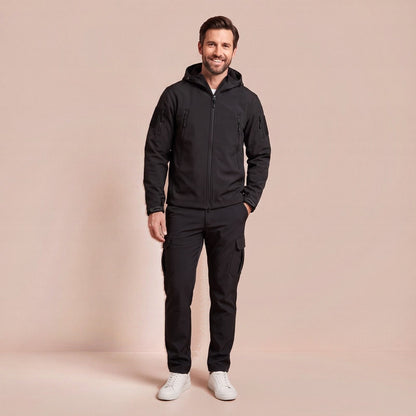 Wasserdichter Thermoanzug für Herren mit Kapuzenjacke und Cargohose