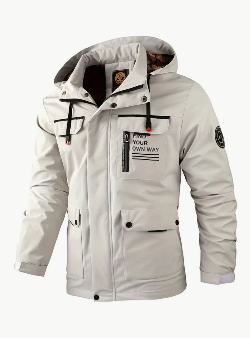 Winterjacke Herren wasserdicht in Cremeweiß